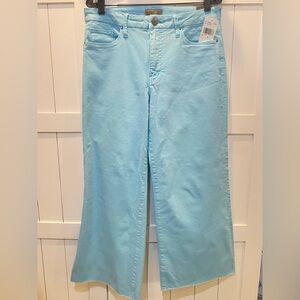 NWT KUT HIGH RISE MEG FAB AB WIDE LEG, Capri blue, Size 8 MSRP $128